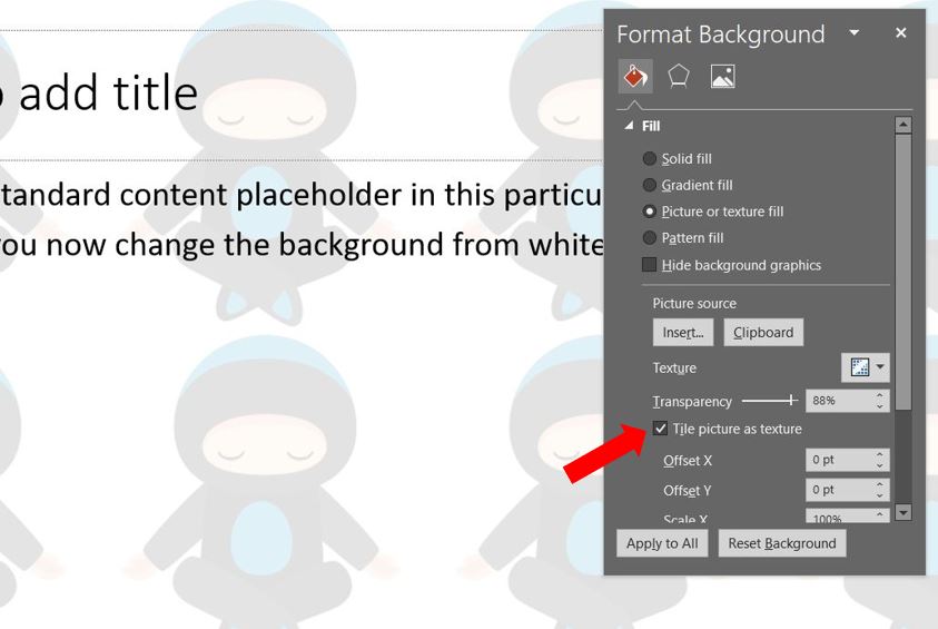 tile picture as texture in powerpoint